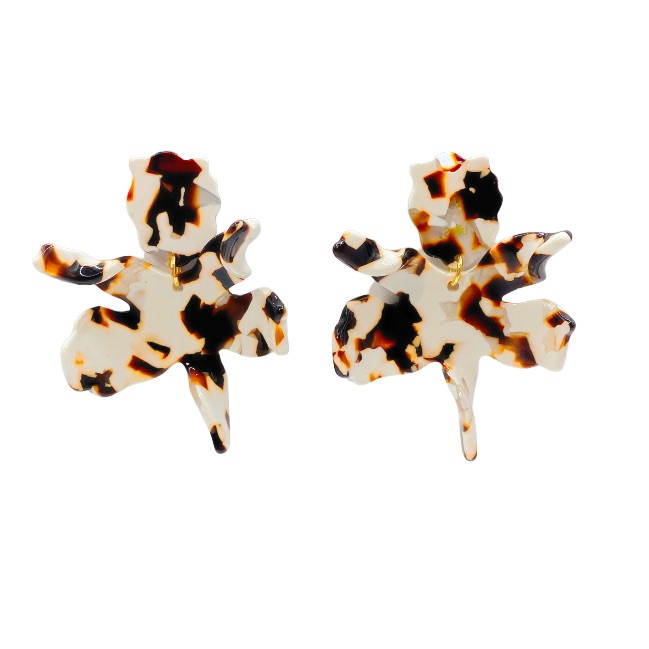 Lele Sadoughi Paper Lily Earrings Tortoise Small Earrings.